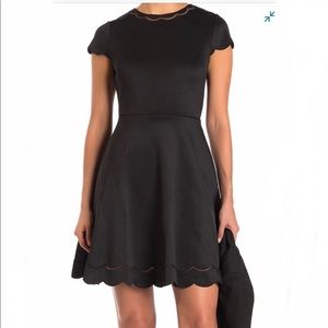 Ted Baker Scalloped Black Dress
